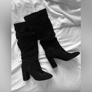 Steve Madden Black Suede Boots Womens 9.5 Barely Worn